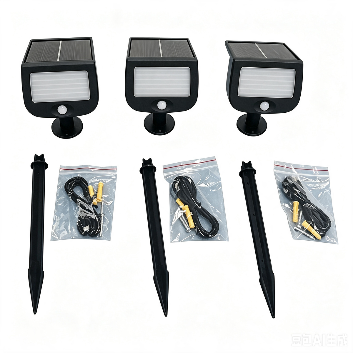 INUSERA LUNA LED Solarleuchten-Set (3er-Set) – Intelligente & Vernetzbare Gartenbeleuchtung