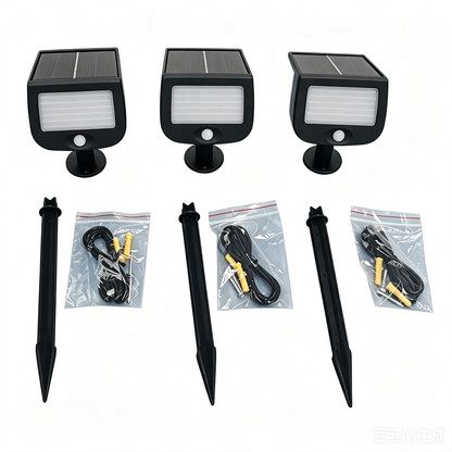 INUSERA LUNA LED Solarleuchten-Set (3er-Set) – Intelligente & Vernetzbare Gartenbeleuchtung